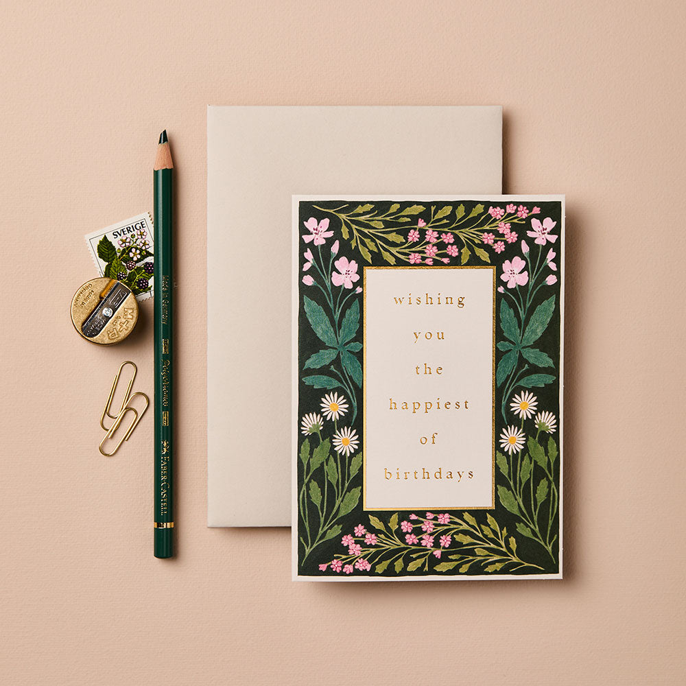 Meadow-Border-'Happiest-of-Birthdays'-Card