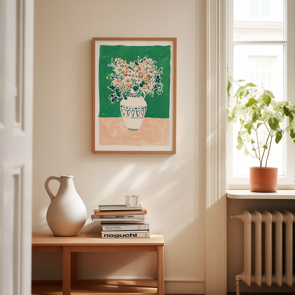 Emerald-Peach-and-Maple-Floral-Vase