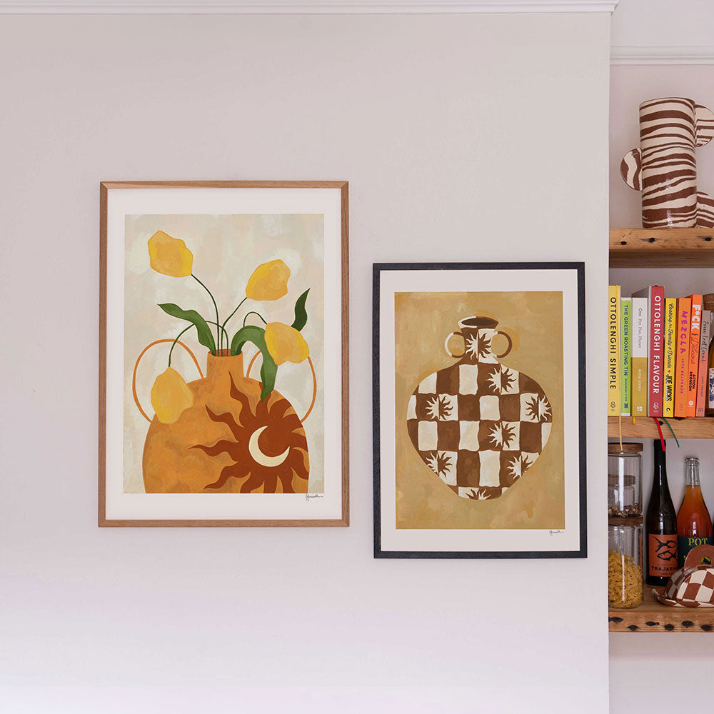 Checkered-Sun-Vase-Print