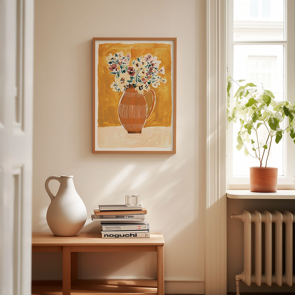 Mustard-and-Dusky-Pink-Floral-Vase