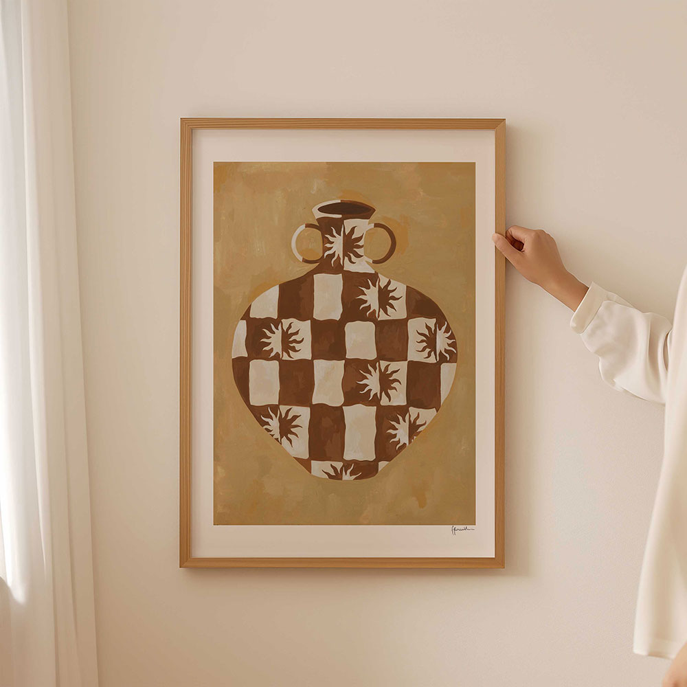 Checkered-Sun-Vase-Print