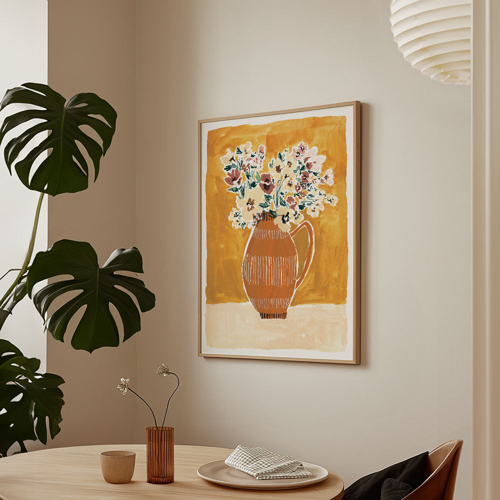 Mustard-and-Dusky-Pink-Floral-Vase
