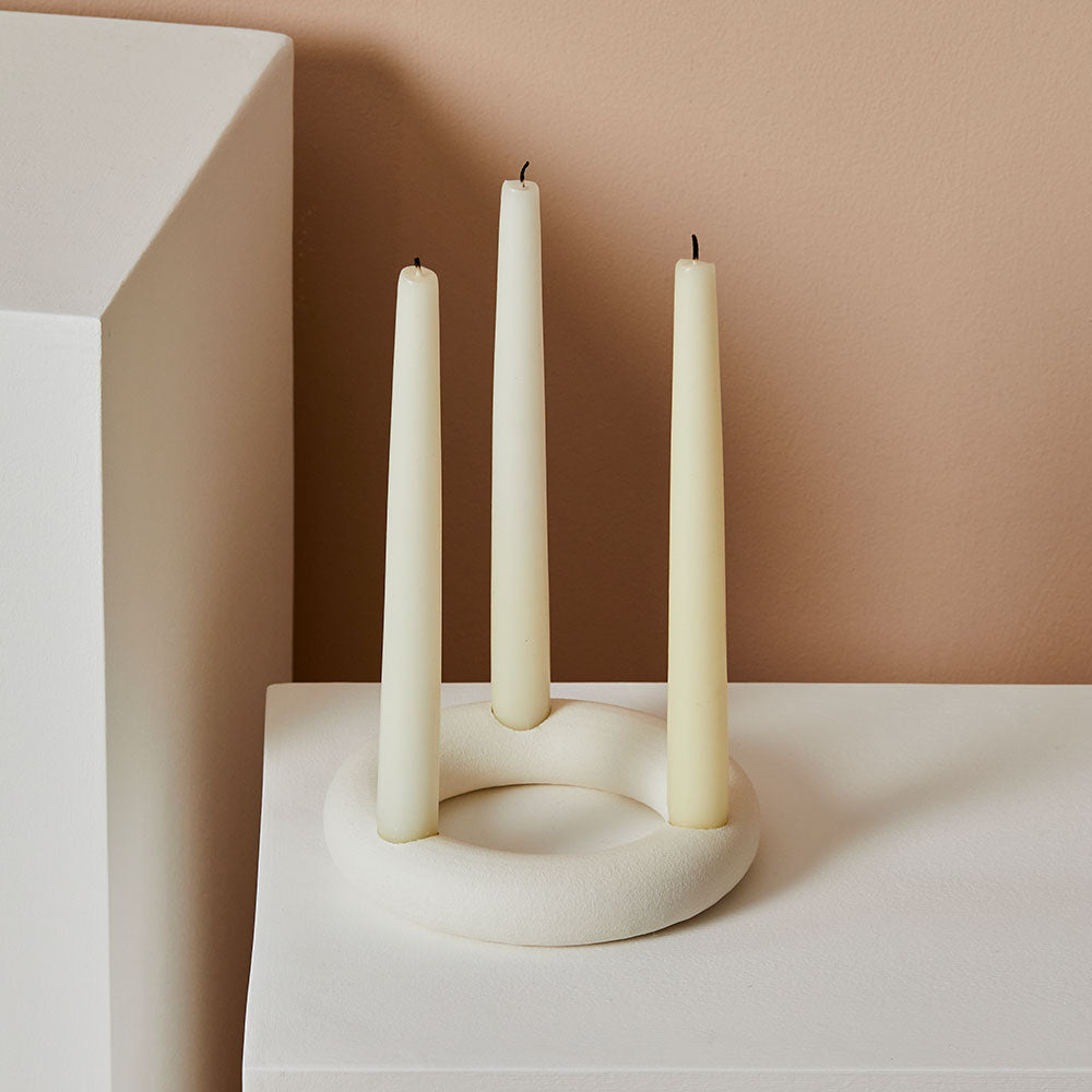 Torus-Ring-Candle-Holder-White