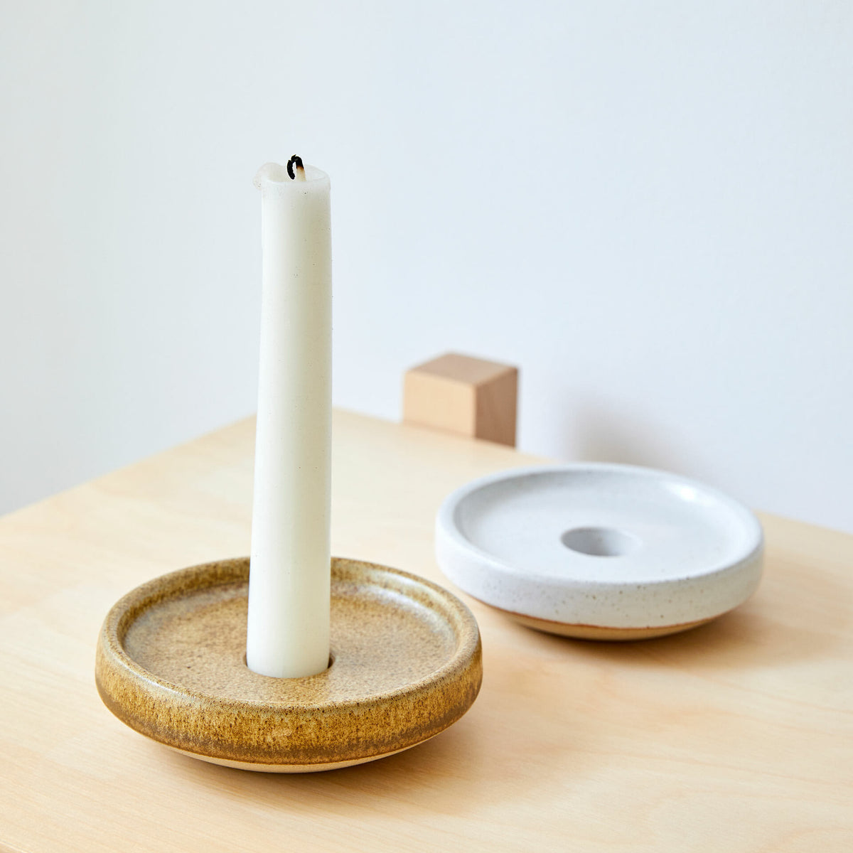 candle-holder-flecked-stoneware-ochre