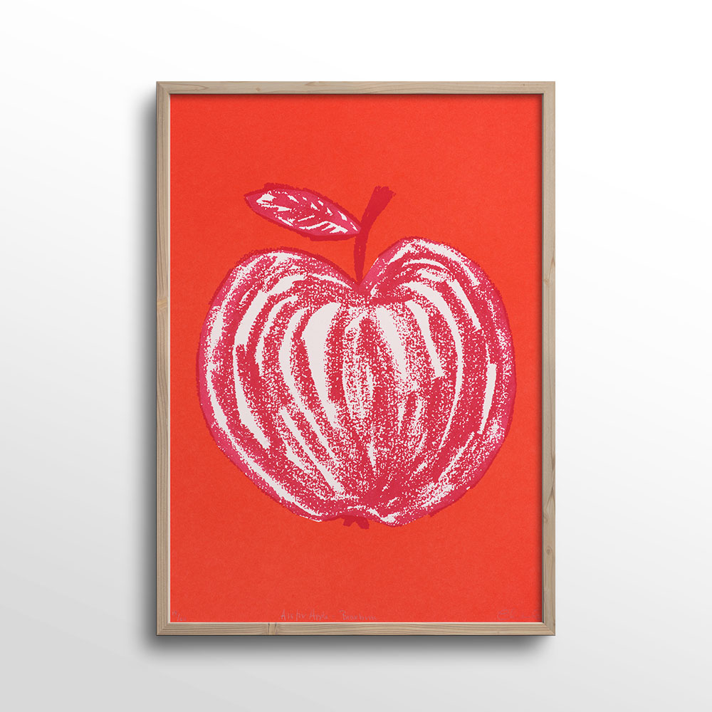 A-is-for-Apple-Braeburn-Red-Screen-Print