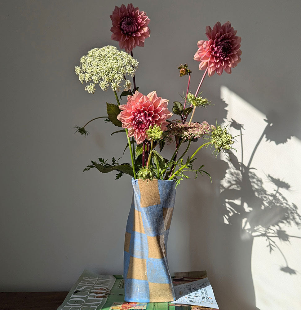 Baby-Blue-Check-Twist-Vase