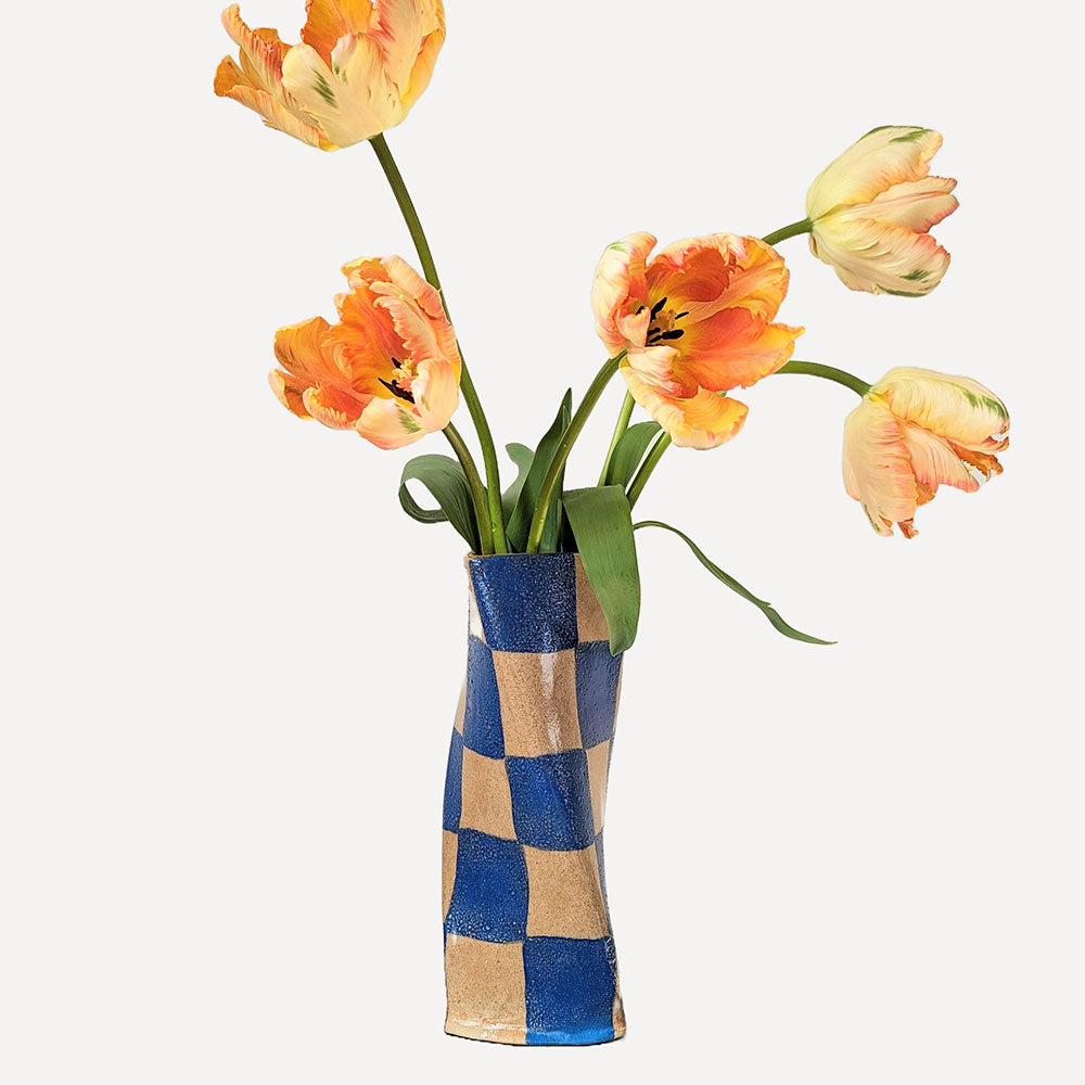 Blue-Check-Twist-Vase