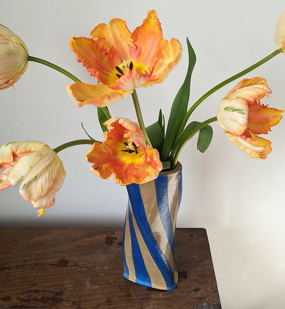 Blue-Stripe-Twist-Vase