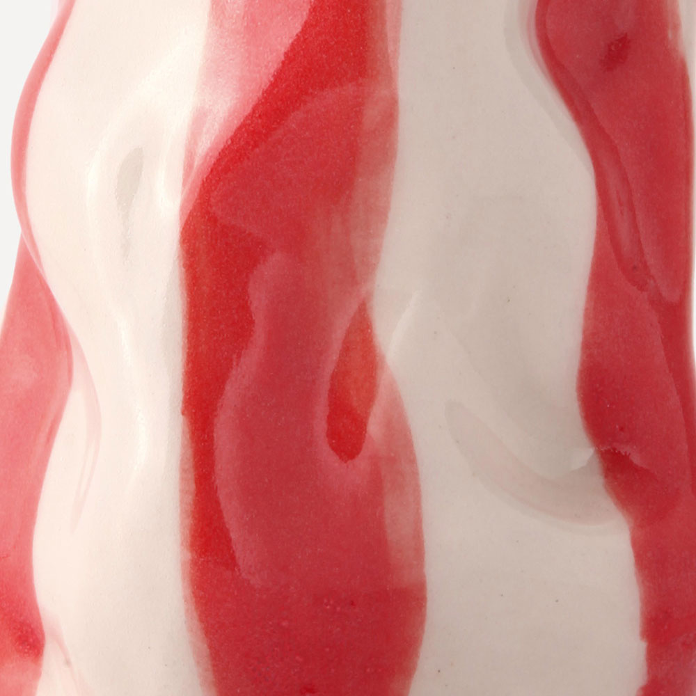 Bright Red Candy Stripe Vase | Hodge Pots | Artists & Objects