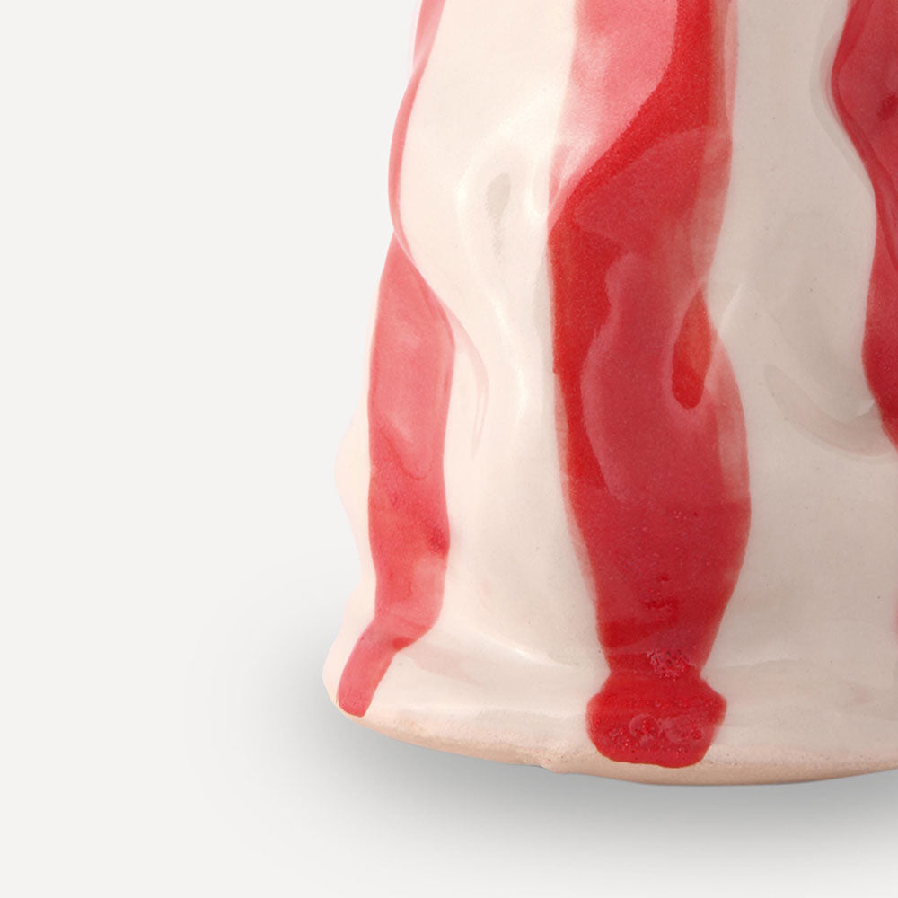 Bright Red Candy Stripe Vase | Hodge Pots | Artists & Objects