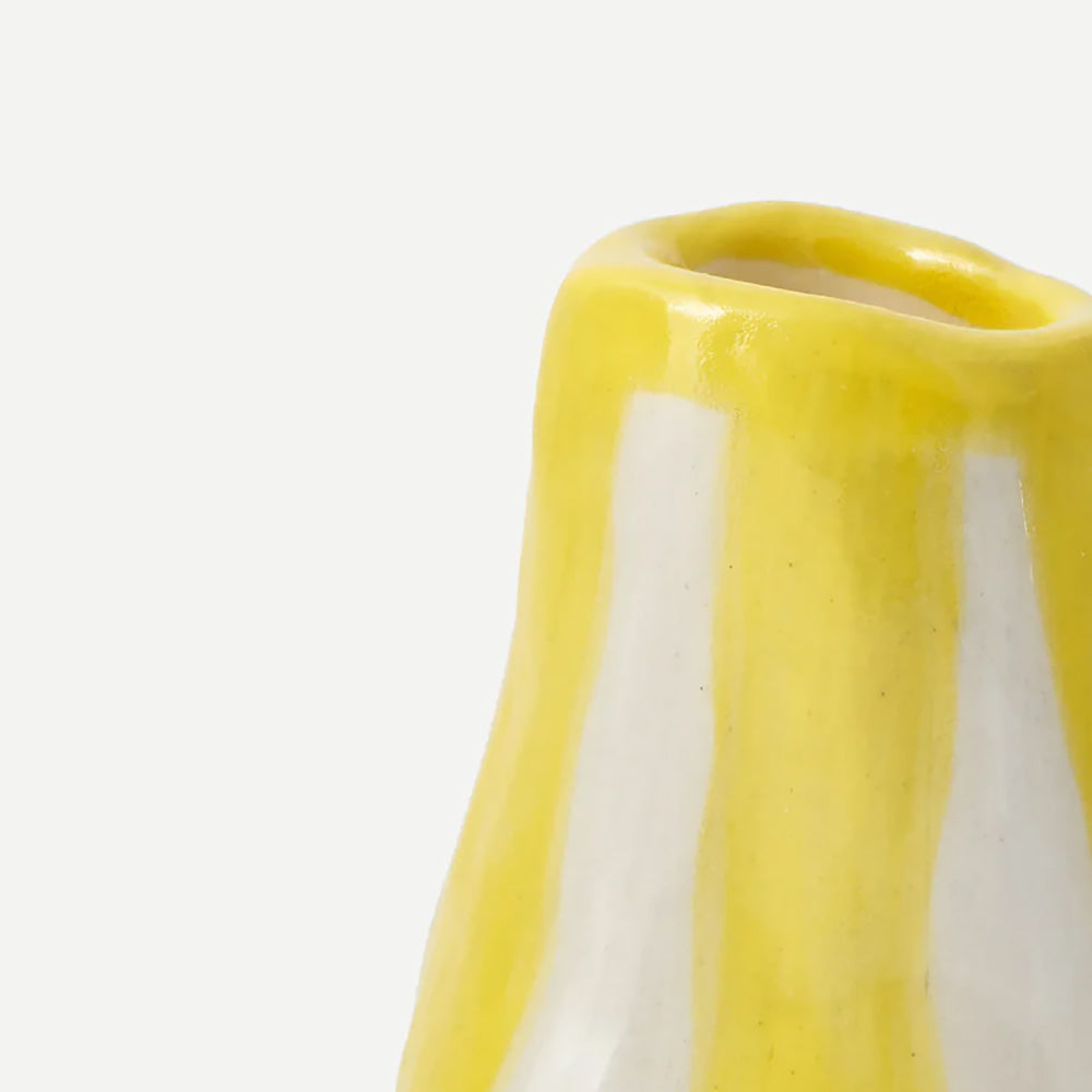 Bright-Yellow-Candy-Stripe-Candle-Holder