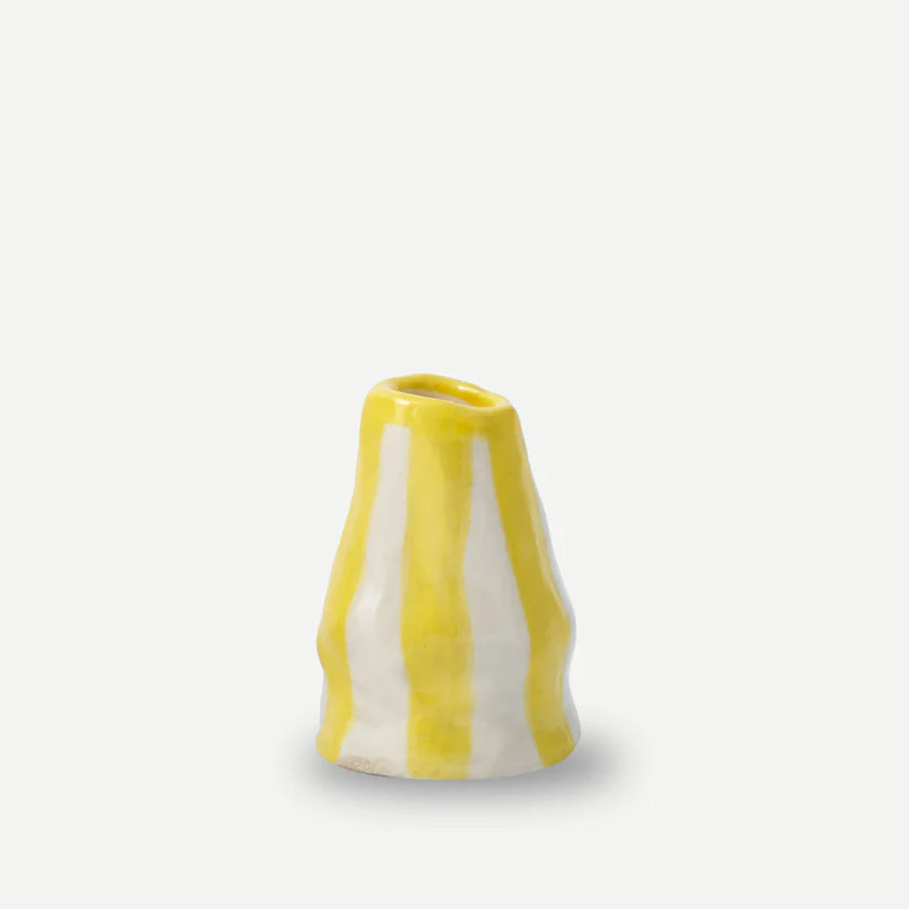 Bright-Yellow-Candy-Stripe-Candle-Holder