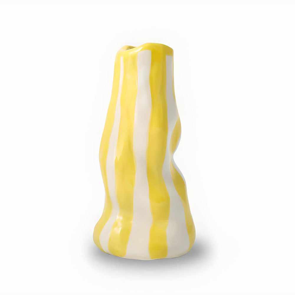Bright-Yellow-Candy-Stripe-Vase