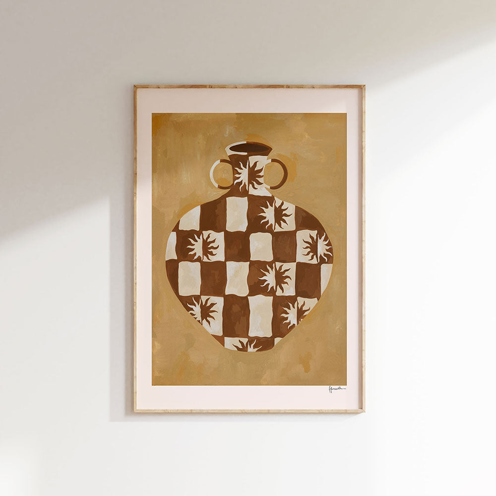 Checkered-Sun-Vase-Print