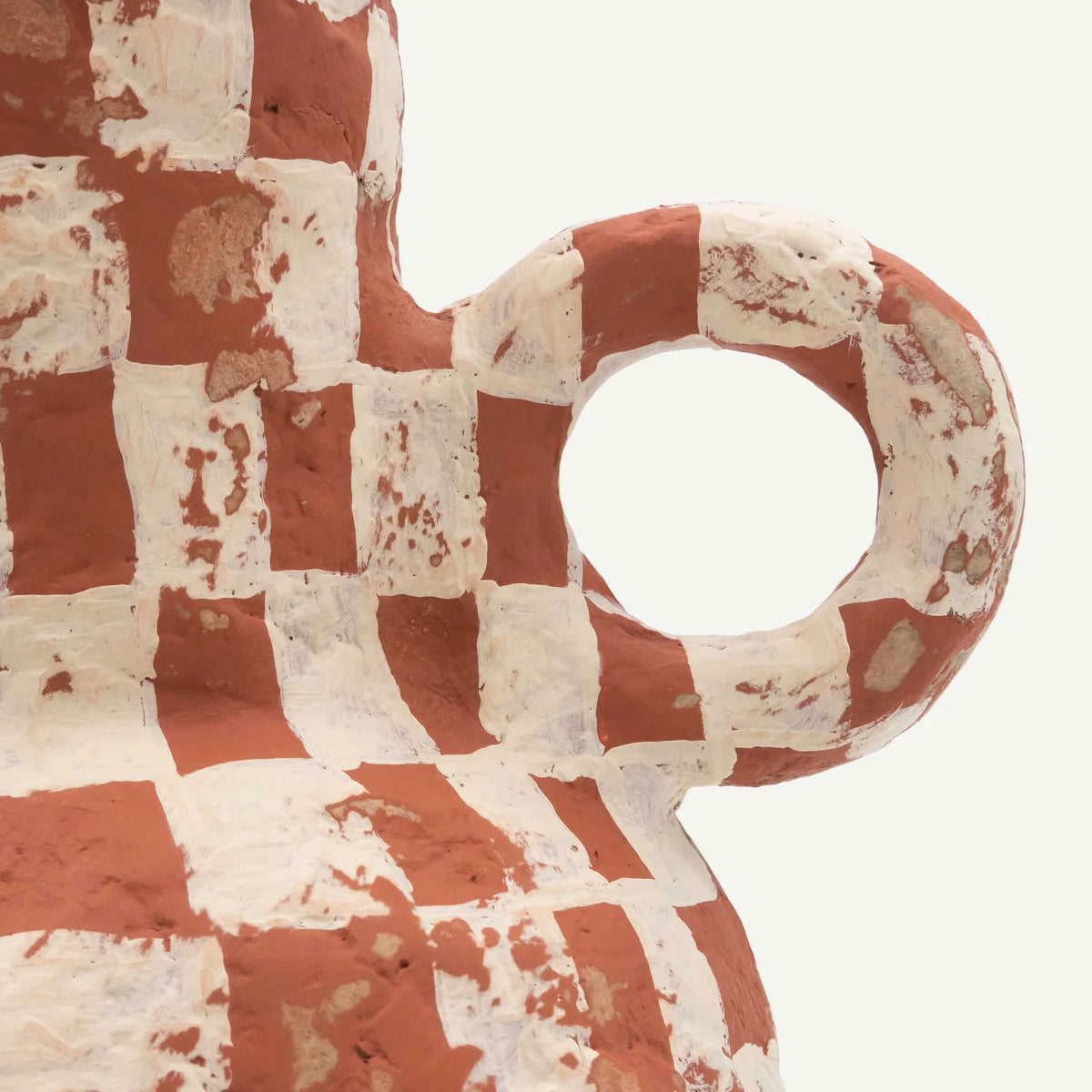 Onsen-Check-Vase-Terracotta-&-Off-White
