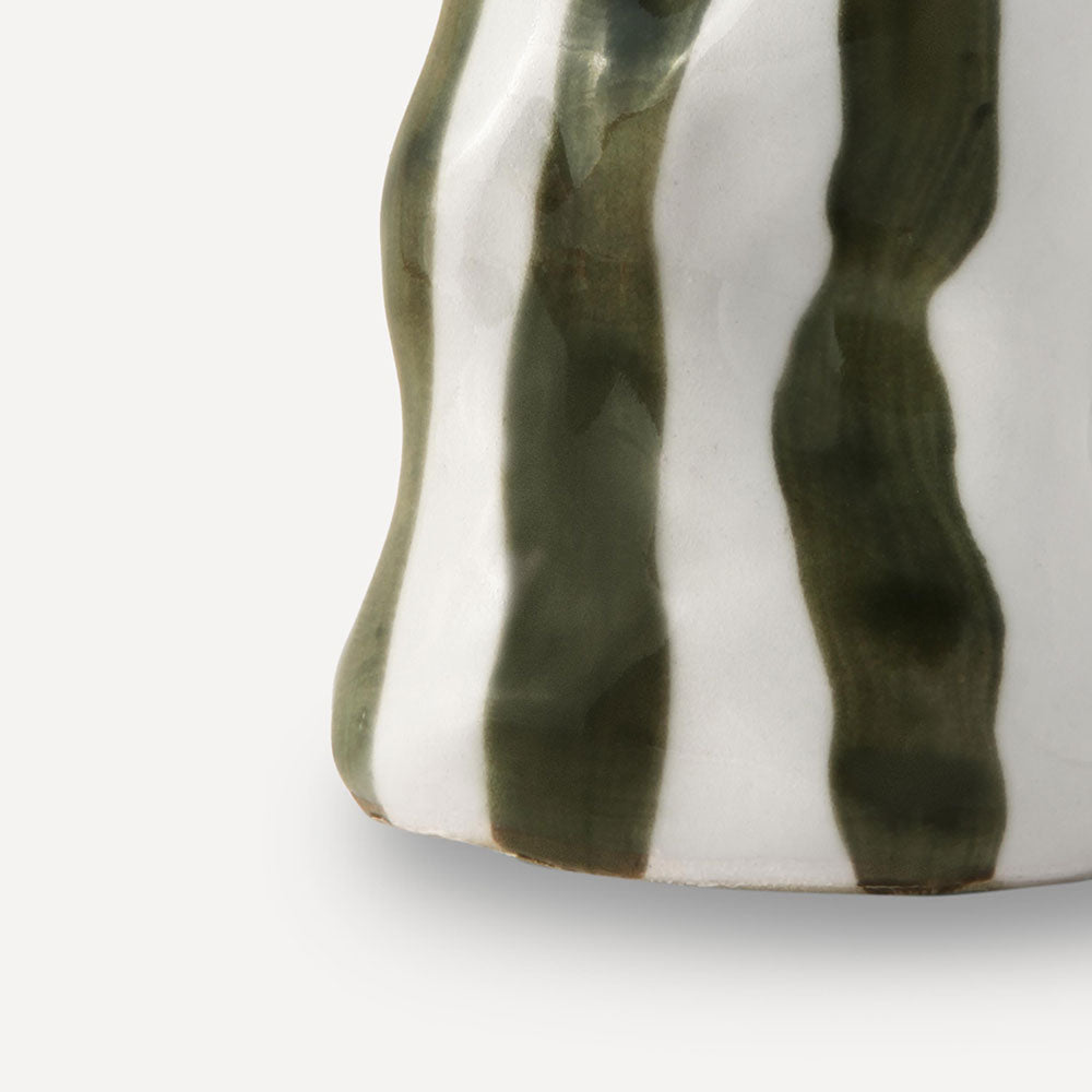 Dark-Forest-Green-Candy-Stripe-Vase