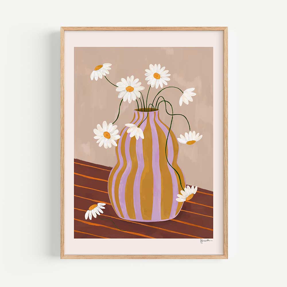 Daisies-in-Striped-Vase-Print