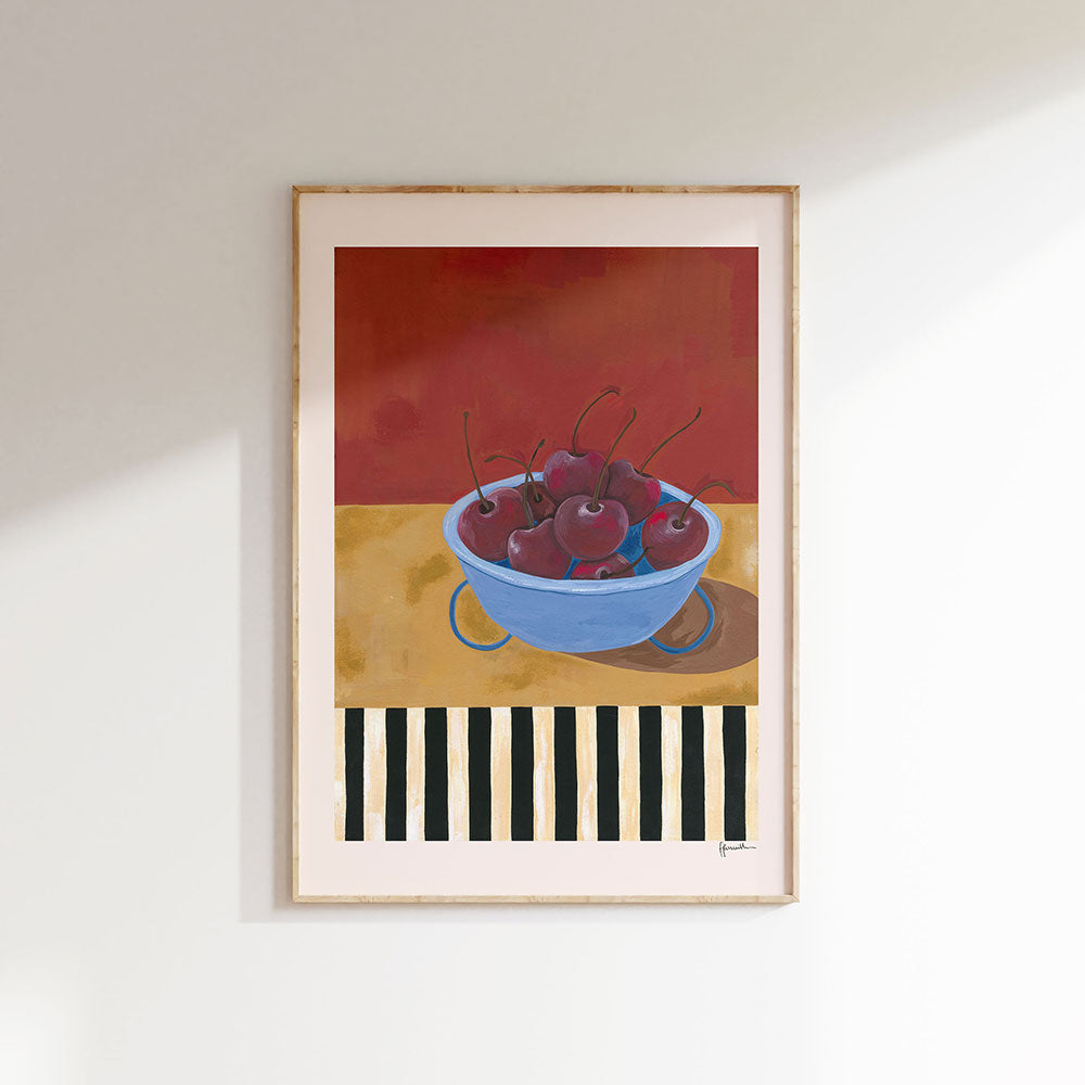 Cherries-in-Blue-Bowl-Print