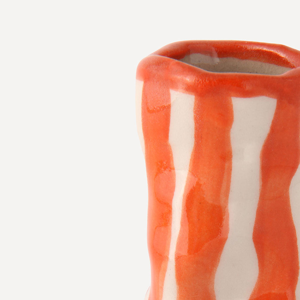Flame-Orange-Candy-Stripe-Candle-Holder