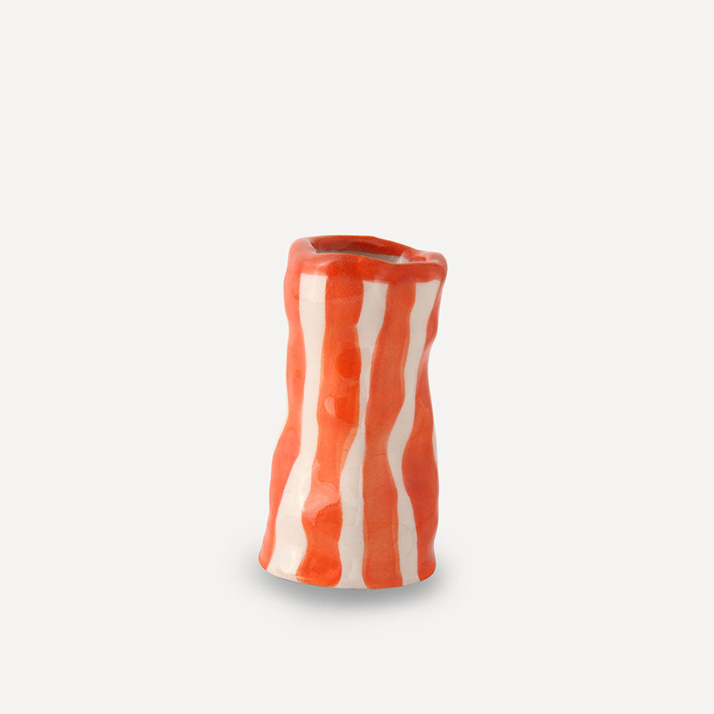 Flame-Orange-Candy-Stripe-Candle-Holder