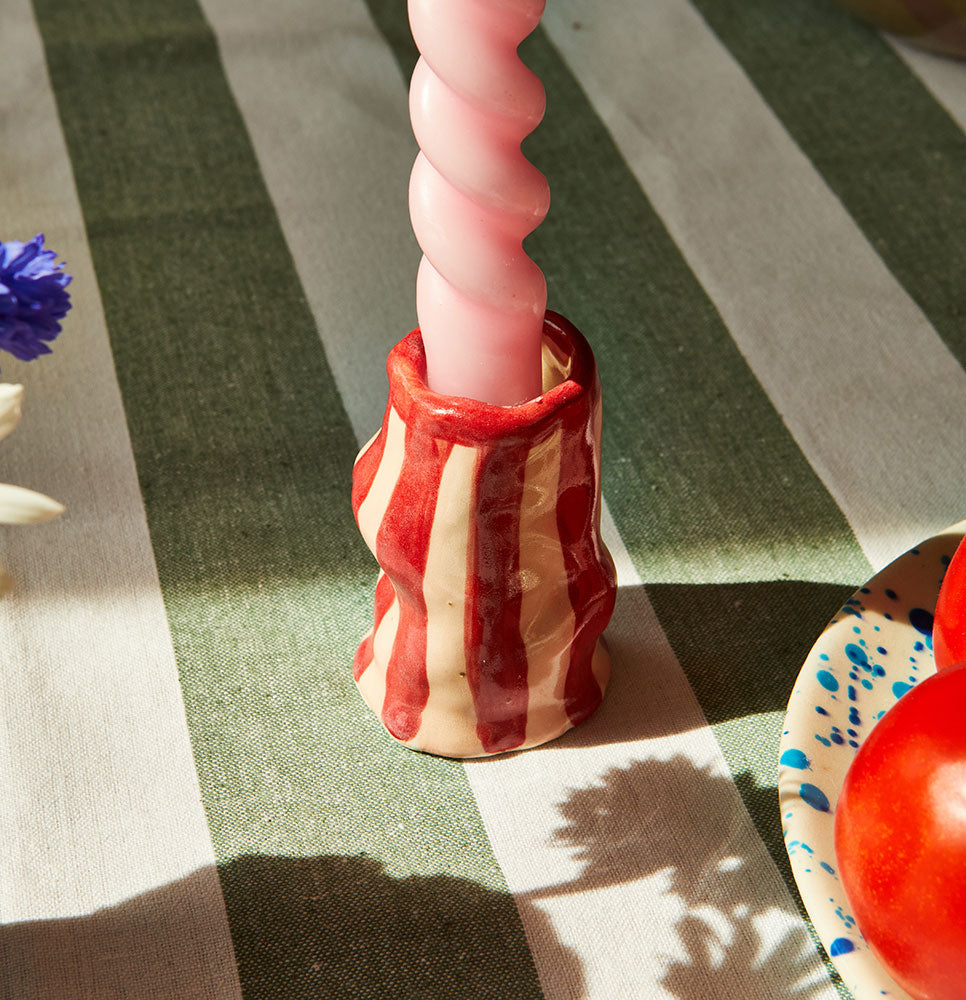 Bright-Red-Candy-Stripe-Candle-Holder