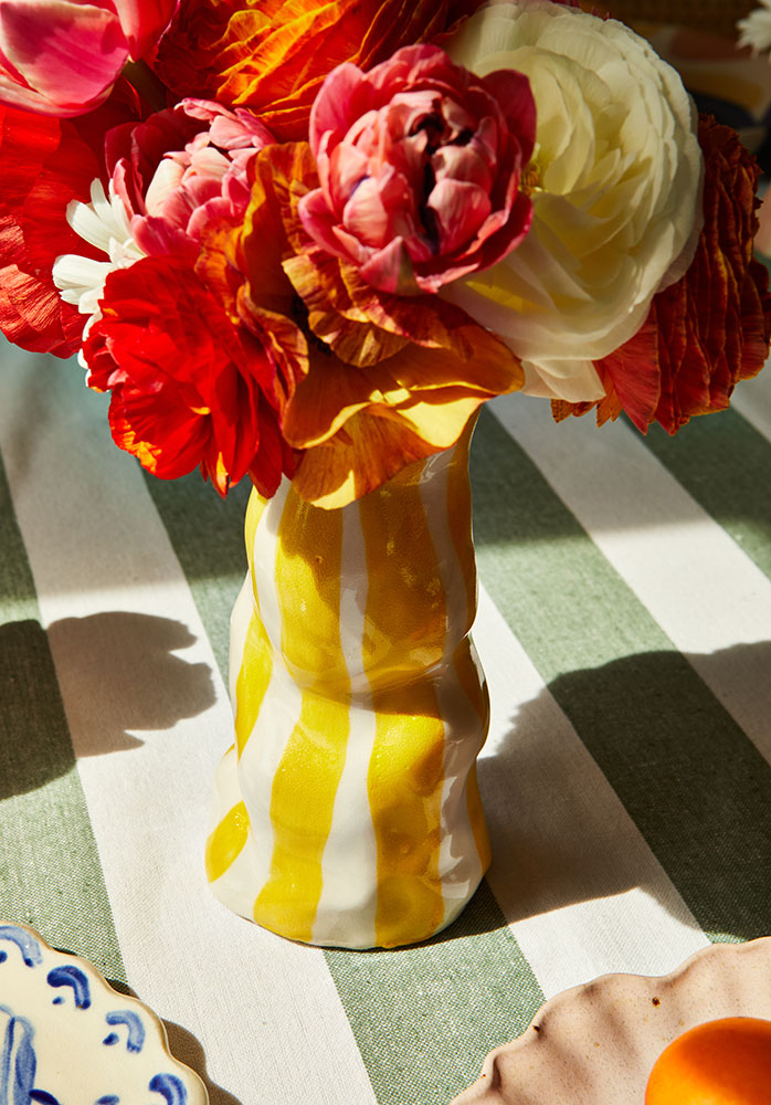 Bright-Yellow-Candy-Stripe-Vase