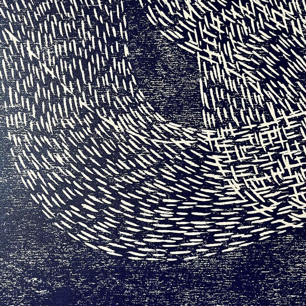Swimming-Woodcut-Print