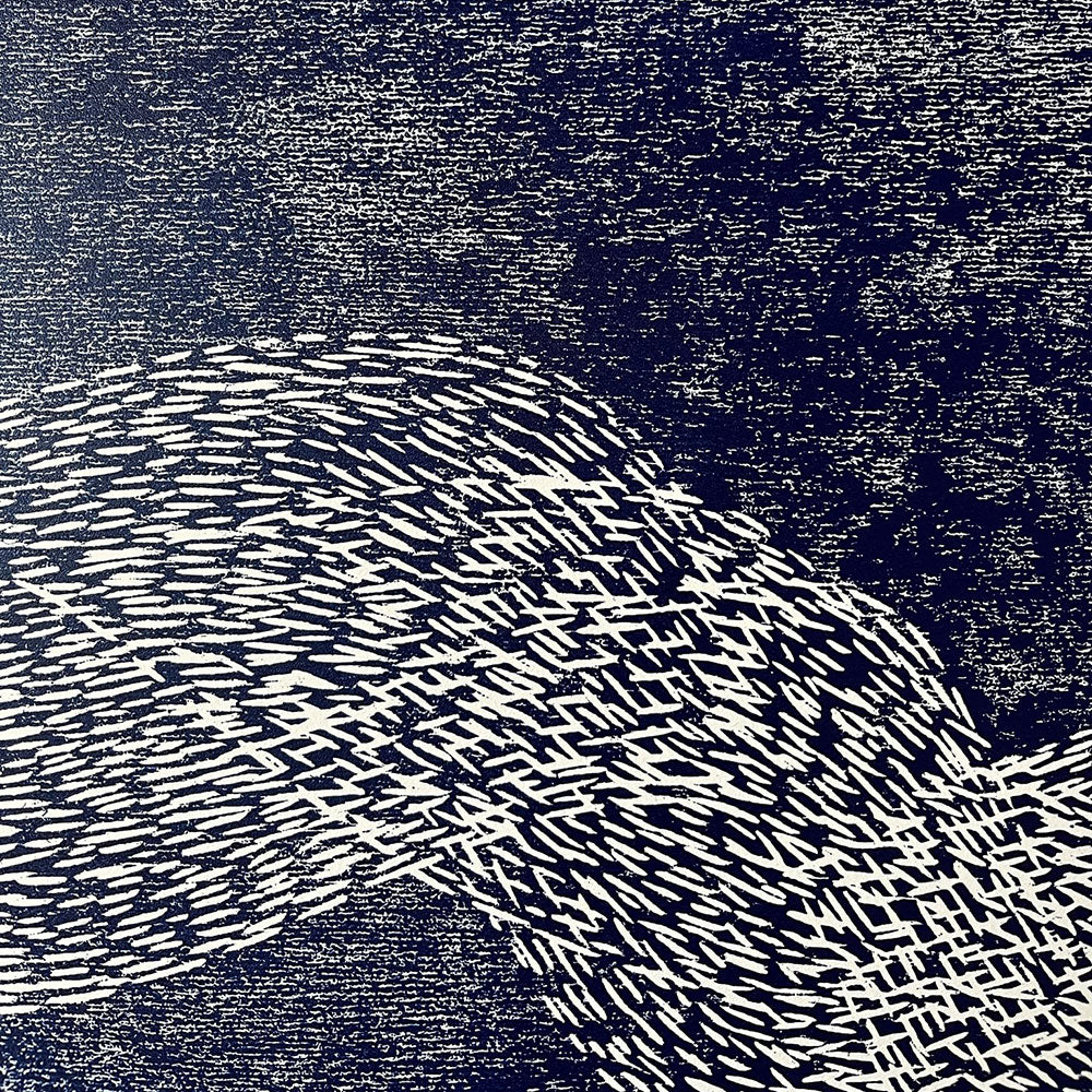Swimming-Woodcut-Print