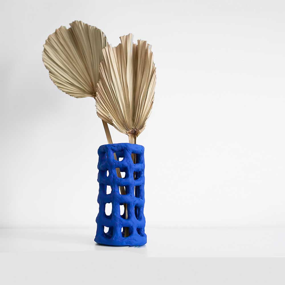 Lattice-Vase-Blue