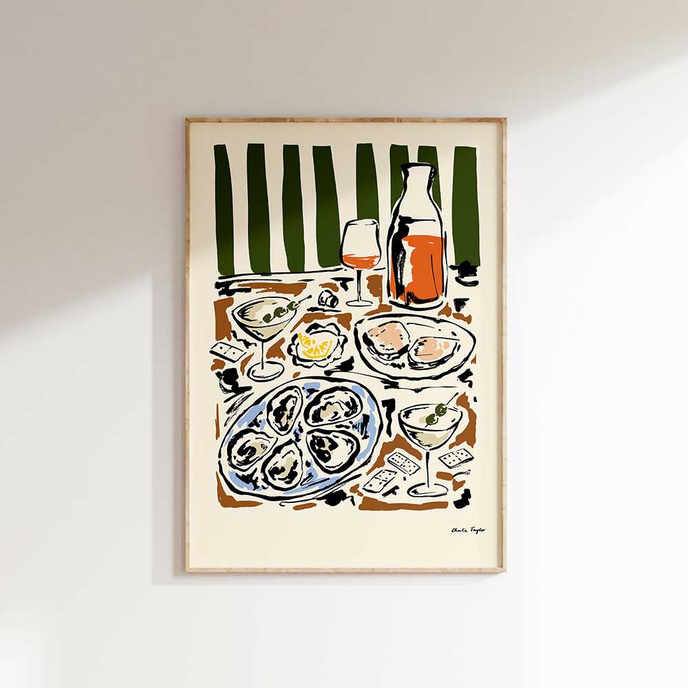 Martinis-and-Oysters-Print-by-Charlie-Taylor-Design
