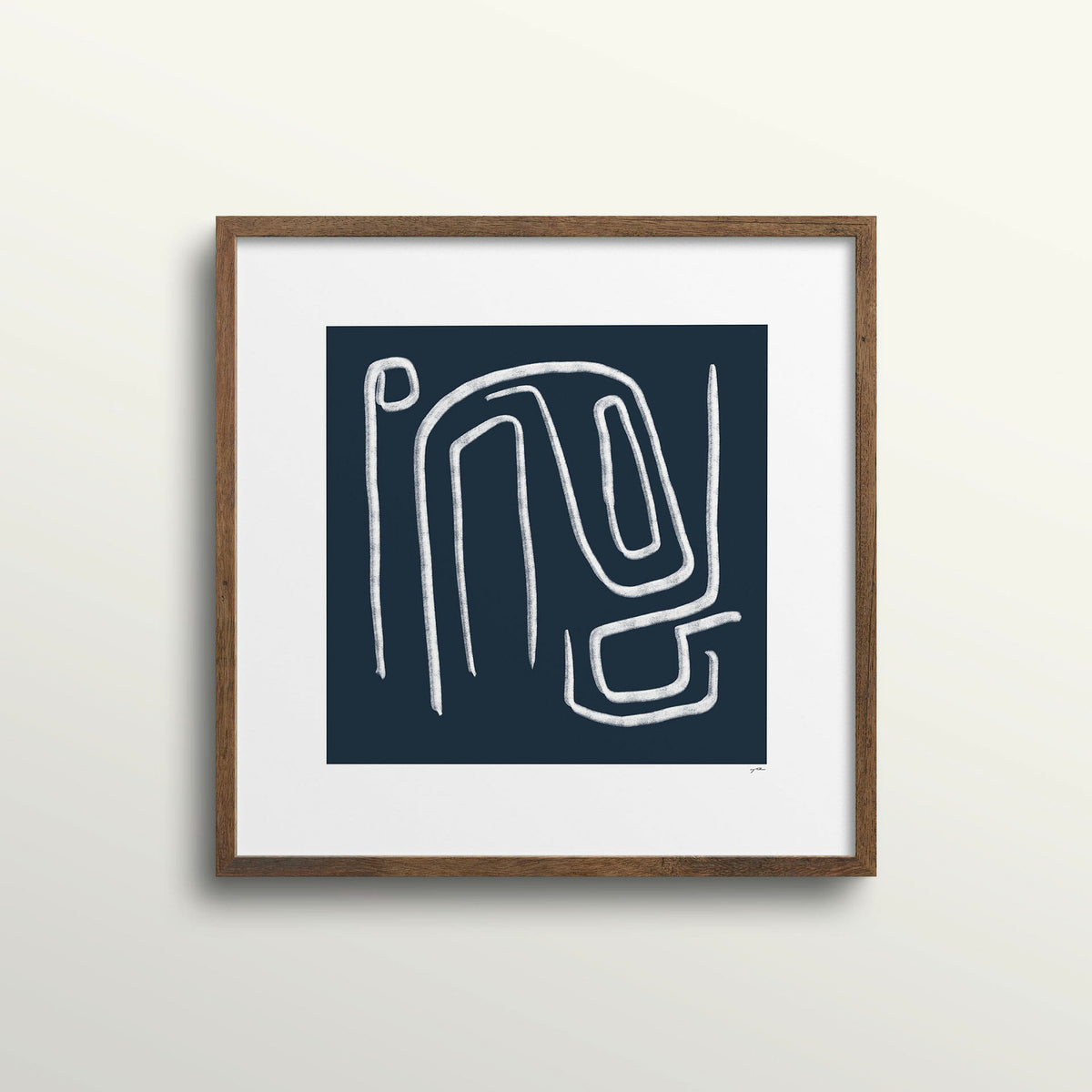 native-print-in-dark-oak-frame