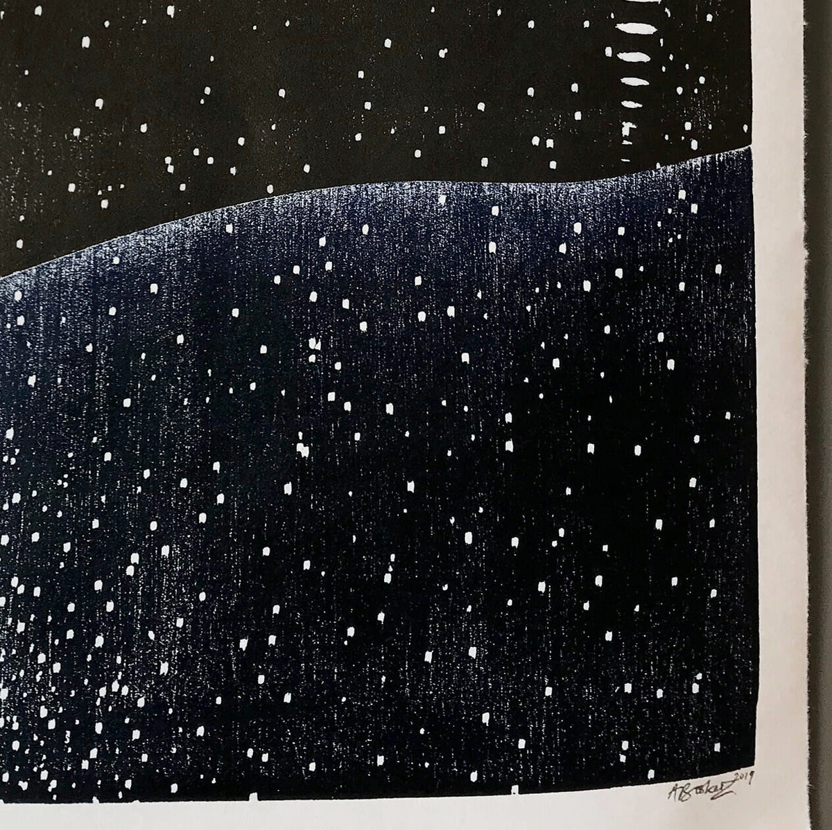 Nightswimming Woodcut Print