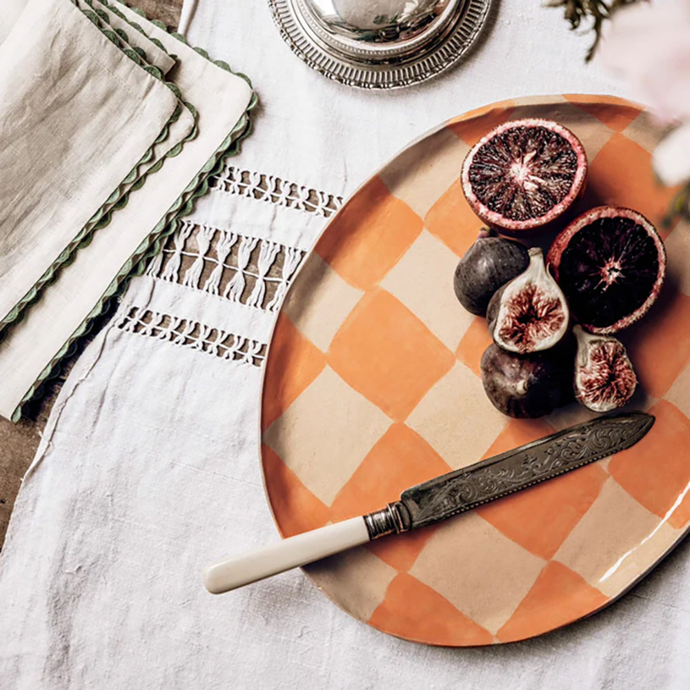 Orange-Oval-Check-Serving-Platter