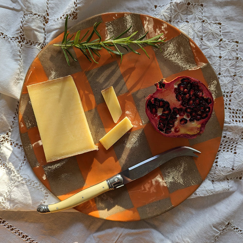 Orange-Round-Check-Serving-Platter