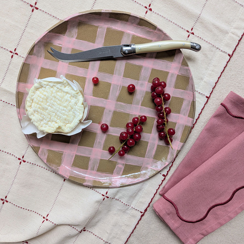 Pink-Gingham-Serving-Platter