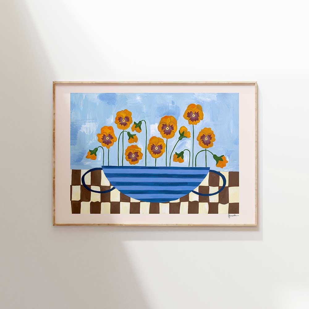 Pansies-in-stripe-Vase-by-Frankie-Penwill