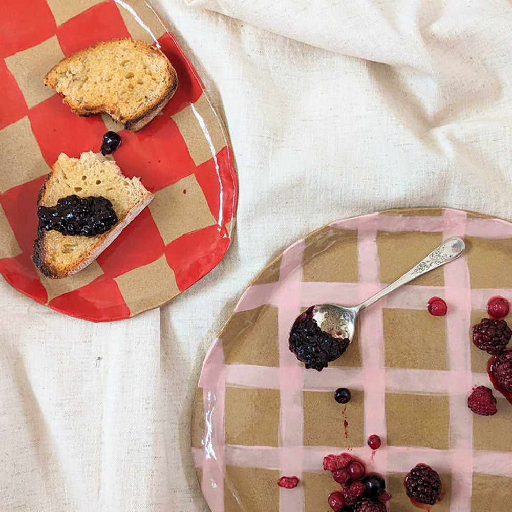 Pink-Gingham-Serving-Platter