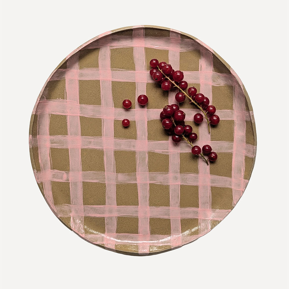 Pink-Gingham-Serving-Platter