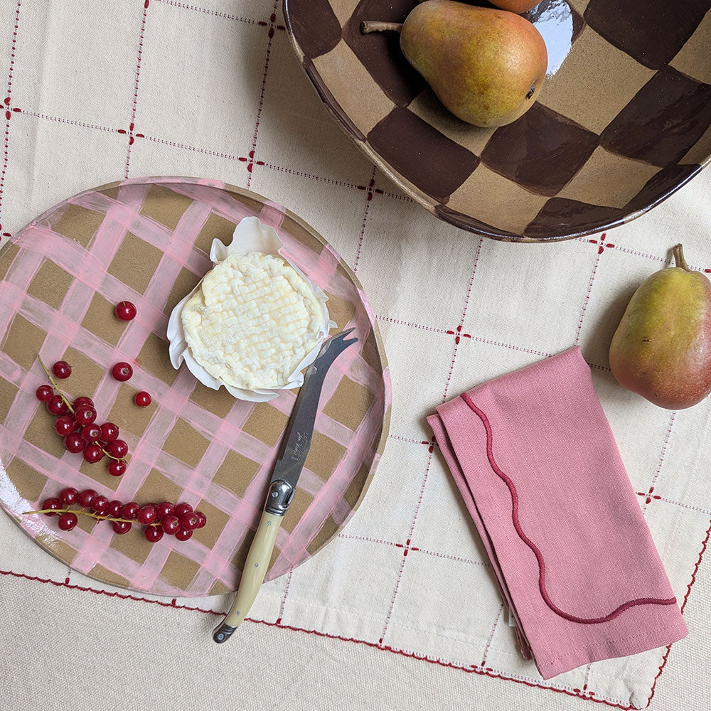 Pink-Gingham-Serving-Platter