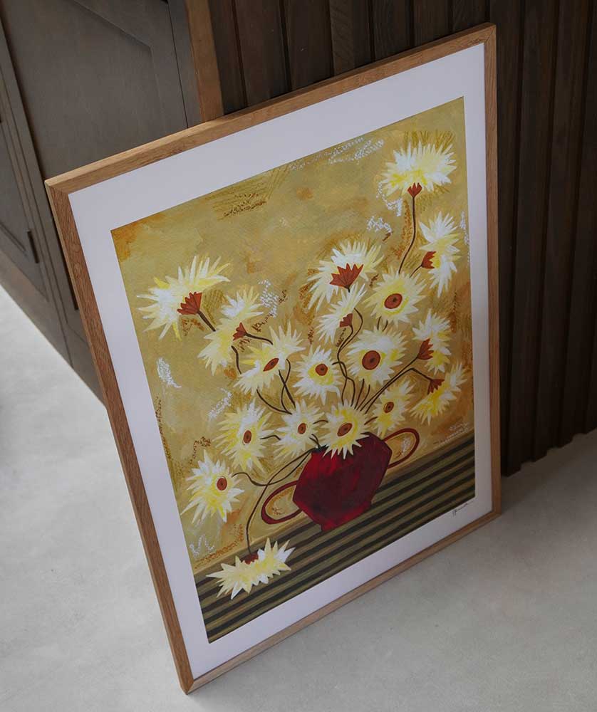 Spiky-Gerberas-in-Red-Vase-Print-by-Frankie-Penwill