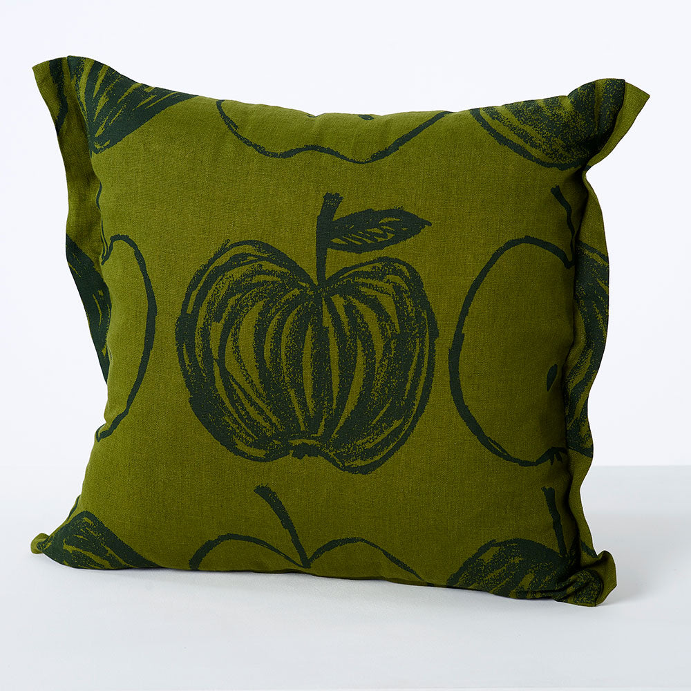 A-is-for-Apple-Cushion-Hunter-Green