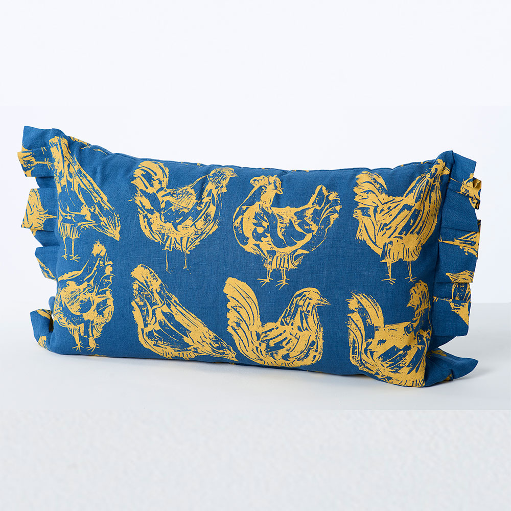 French-Hen-Indigo-Cushion