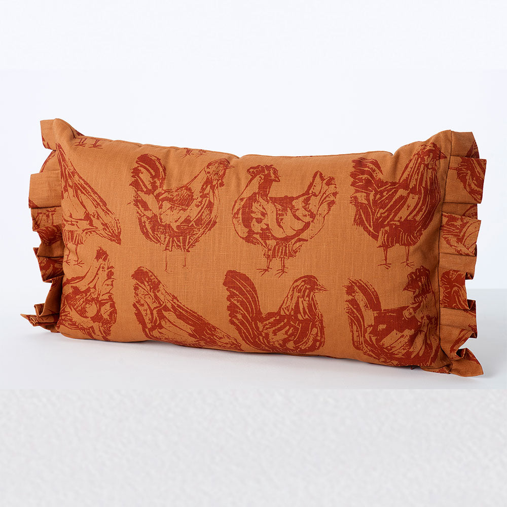 French-Hen-Terracotta-Cushion