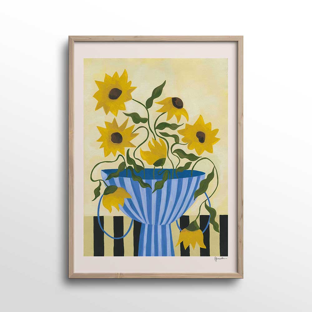 Sunflowers-in-Blue-Vase-Print