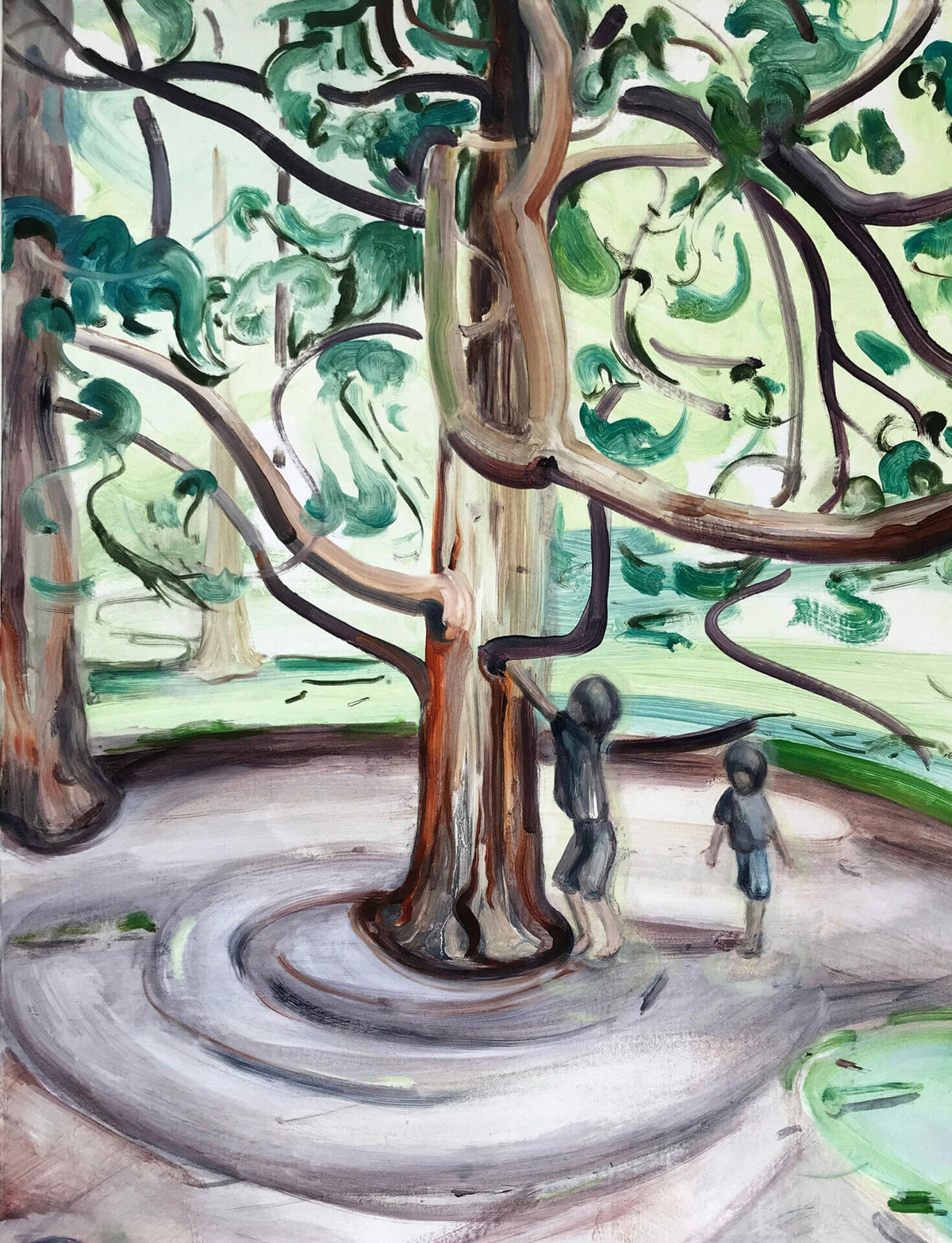 tree-climbers-oil-painting-canvas-art-british-artist