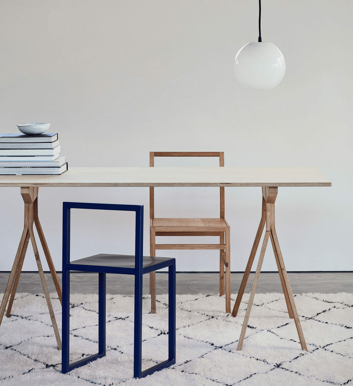 trestles and chair