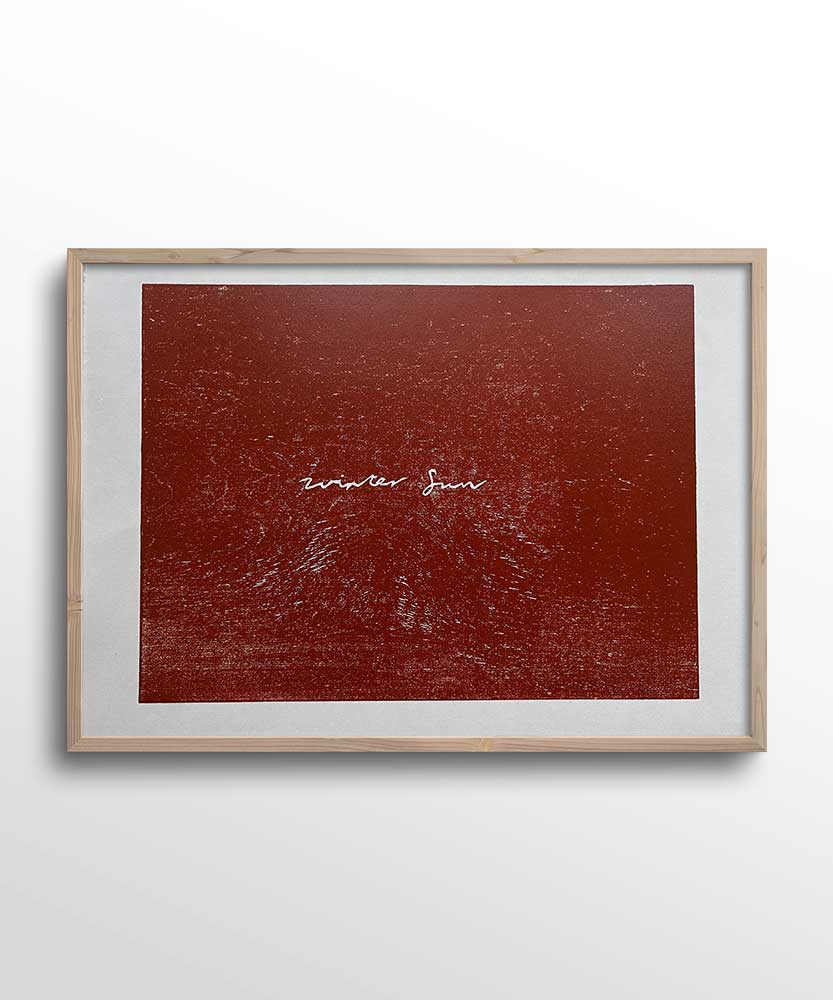 Winter Sun Woodcut Print