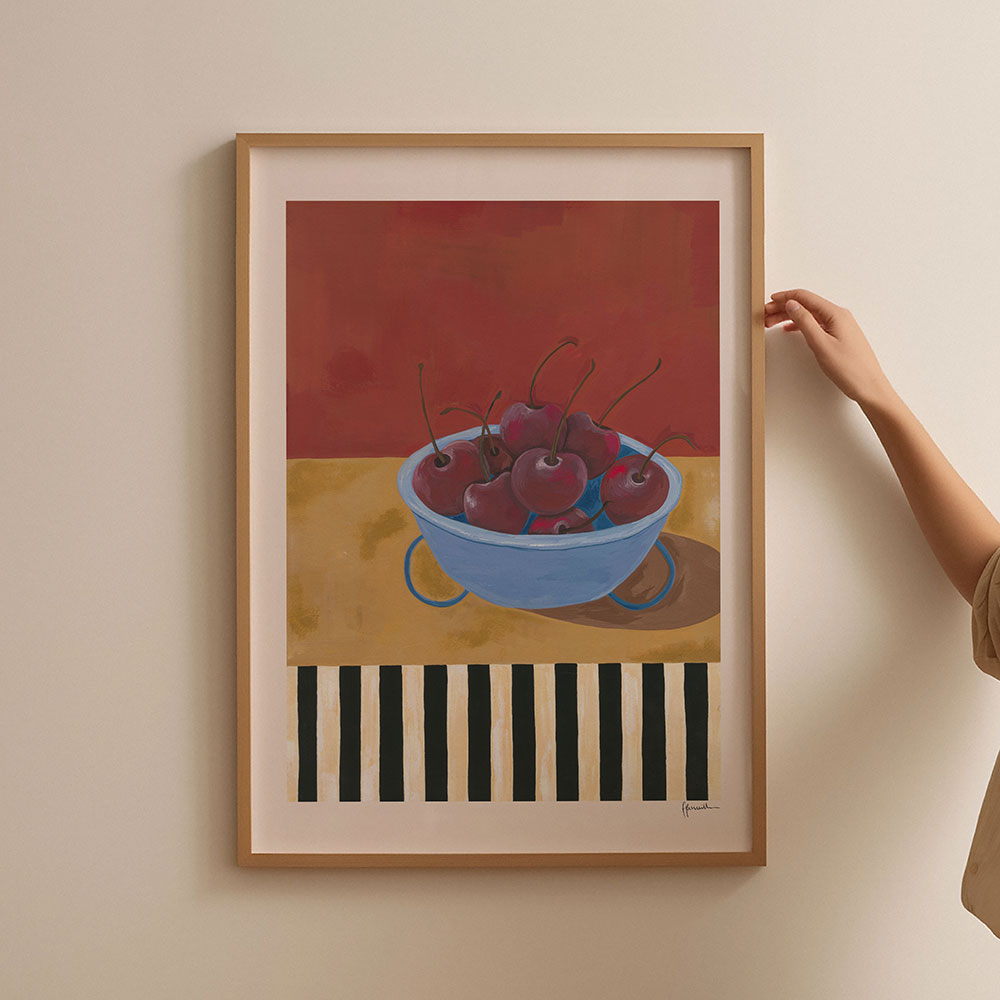 Cherries-in-Blue-Bowl-Print