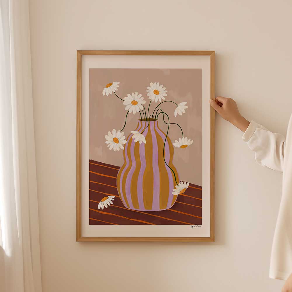 Daisies-in-Striped-Vase-Print