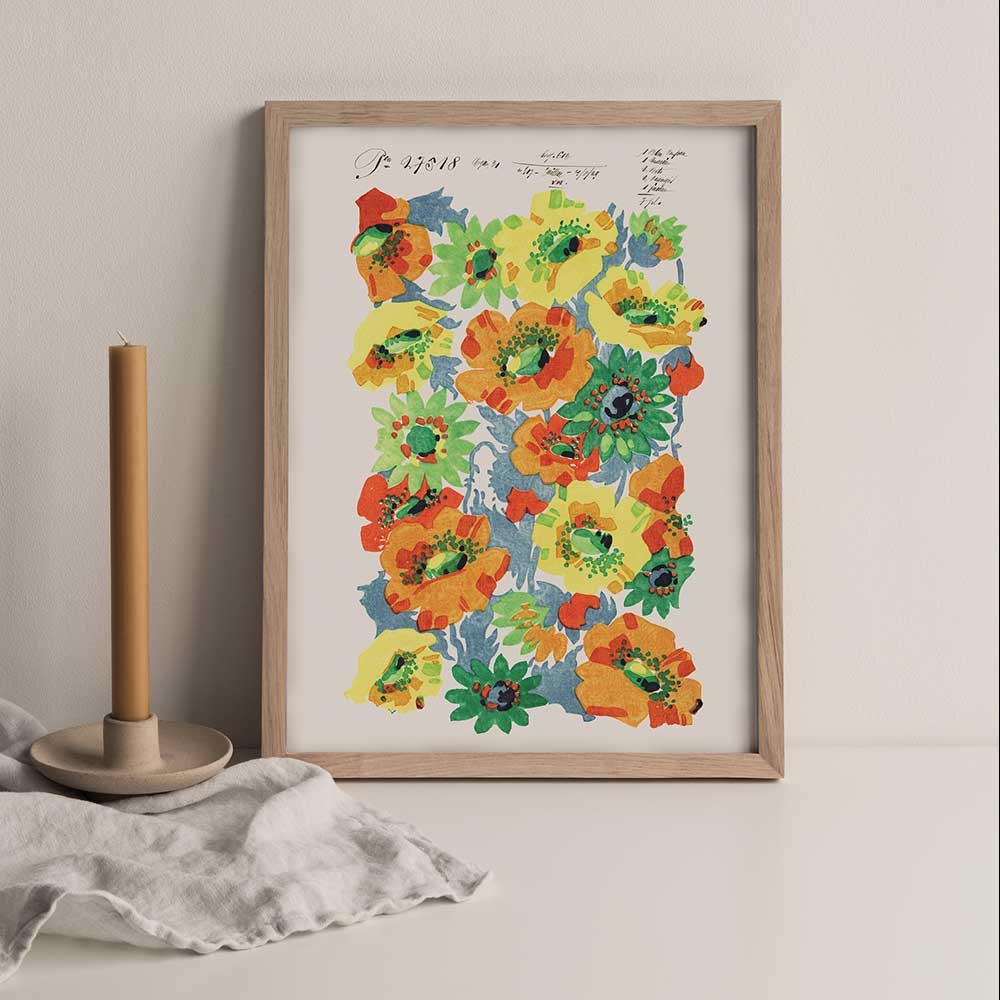 No.013 - Summer Poppies - Vintage Archive Poster Print